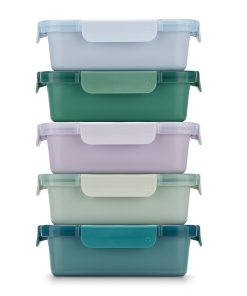 Color Lock®  Ceramic Coated Glass Food Storage, Set of 5