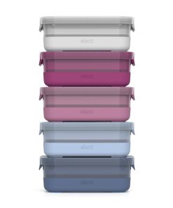 Plastic Food Storage 3.7c Containers with Soft Base, Set of 5